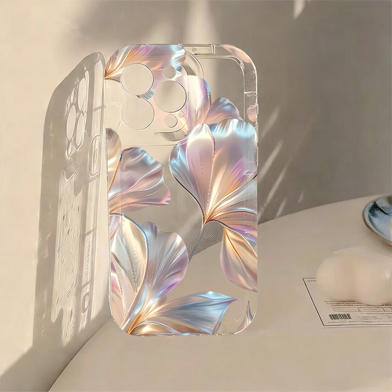 Xiaomi Redmi Note 13 - Renkli Metalik Ginkgo Baskılı Telefon Kılıfı