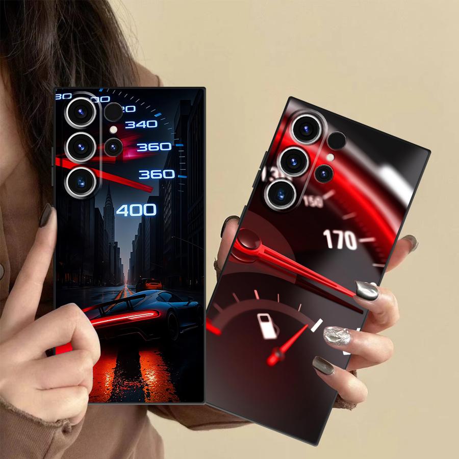 Samsung Galaxy S25 - Kırmızı Araba Göstergeli Kılıf Samsung Galaxy