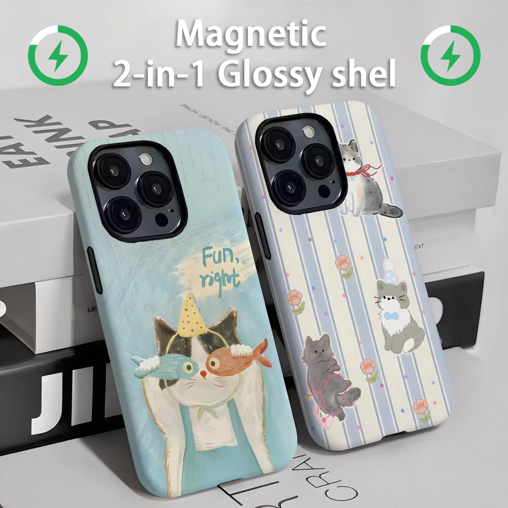 Apple Iphone 15 - Sevimli kediler ve köpekler Telefon Kılıfı