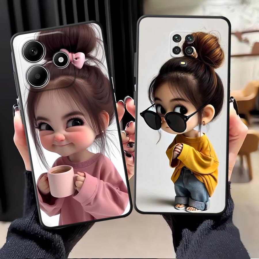 Xiaomi Redmi Note 13 - Karikatür Kız Desenli Telefon Kılıfı Xiaomi