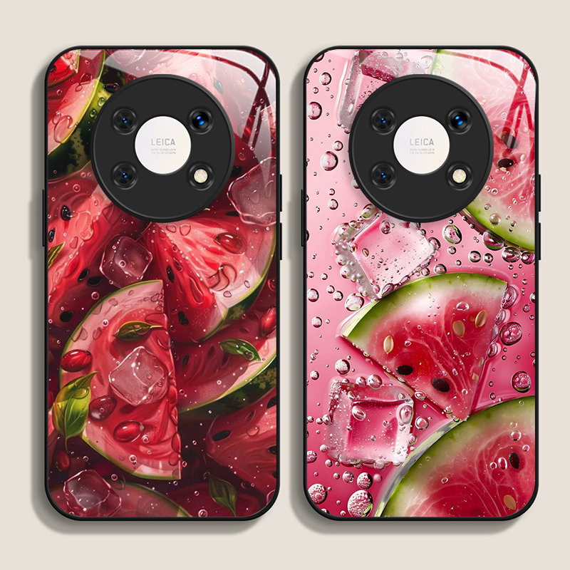Huawei Mate 60 - 2D Düz - Yaratıcı Karpuz Desenli