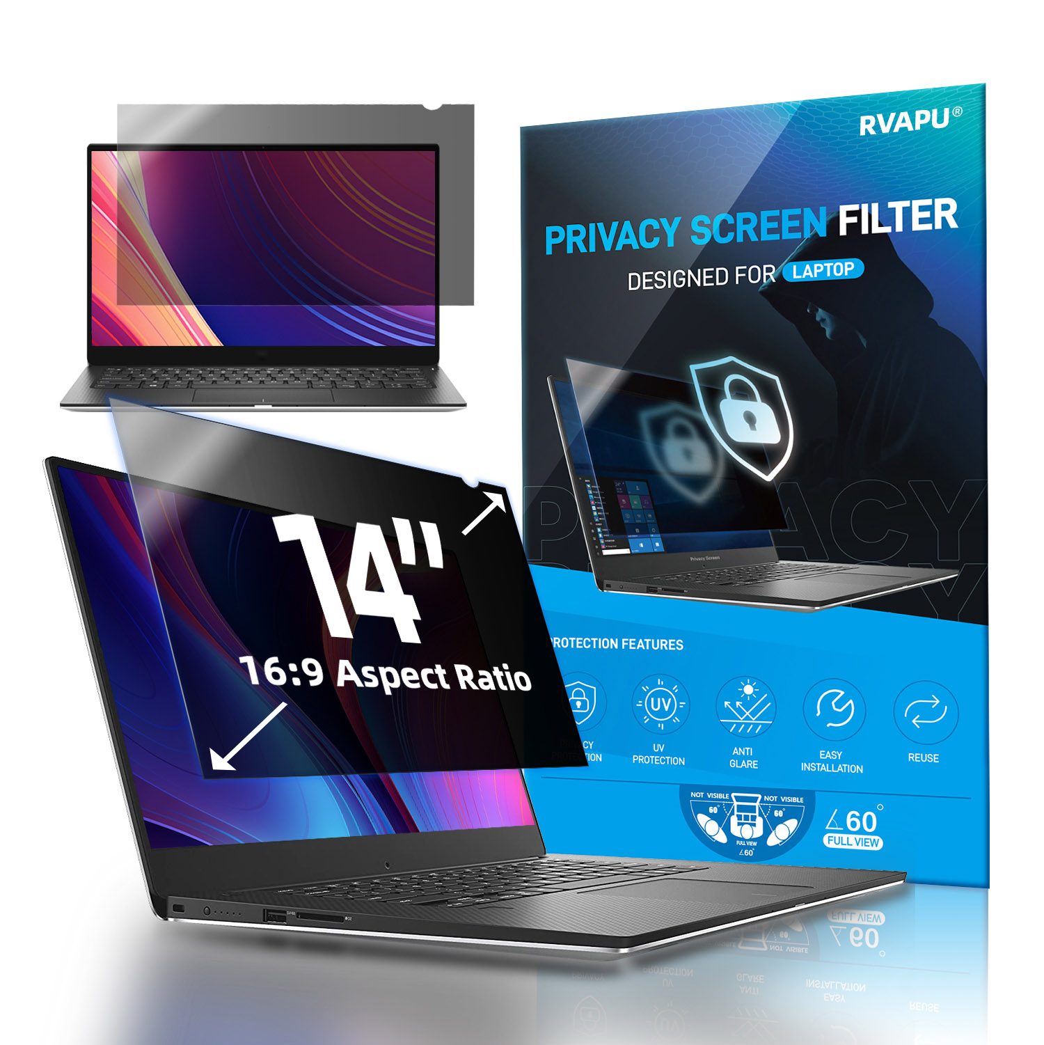 Matte Anti Glare Screen - Dizüstü bilgisayar için 14 inç Gizlilik